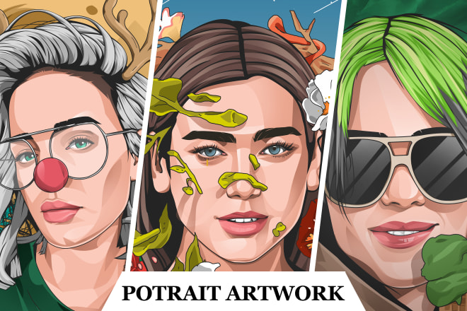 I will make an awesome potrait vector vexel cartoon illustration