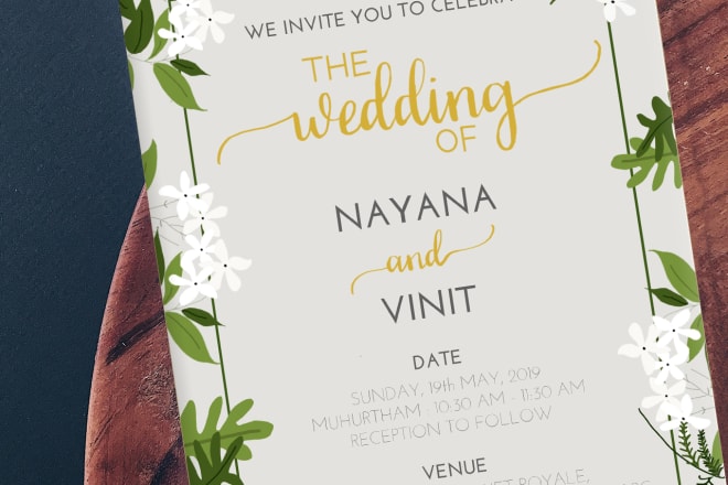 I will make beautiful wedding cards