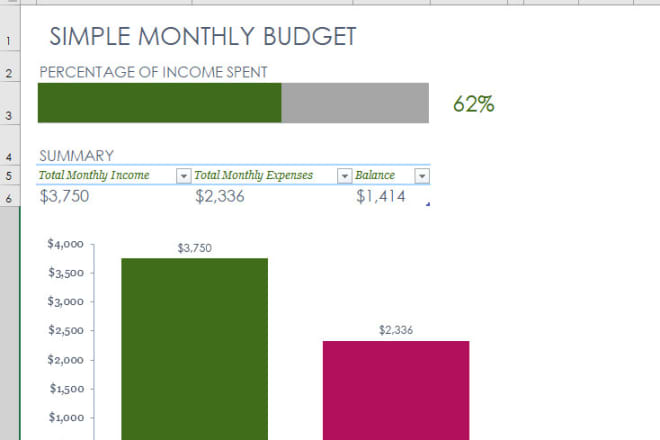 I will make budget income expense sheet