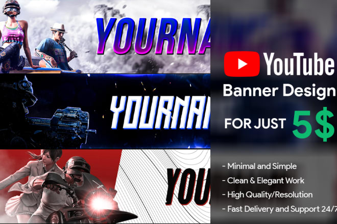 I will make professional modern youtube banner, twitter, facebook cover in 12hr