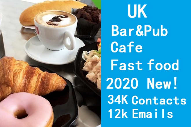 I will provide UK bar pub cafe database include email phone contact