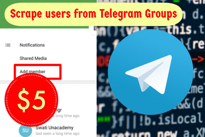 I will scrape from public telegram groups for users usernames
