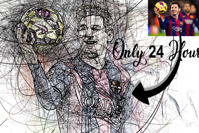 I will scribble art your photo in my style