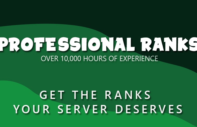 I will setup your servers ranks and permissions