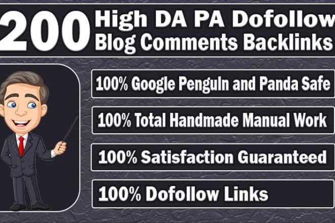 I will 200 blog comments backlinks SEO service