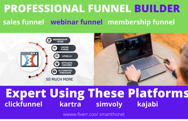 I will be your clickfunnels webinar sales funnel expert using click funnels
