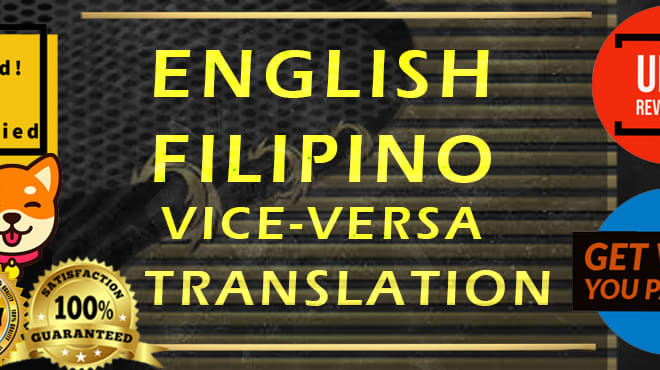 I will convert filipino to english and vice versa