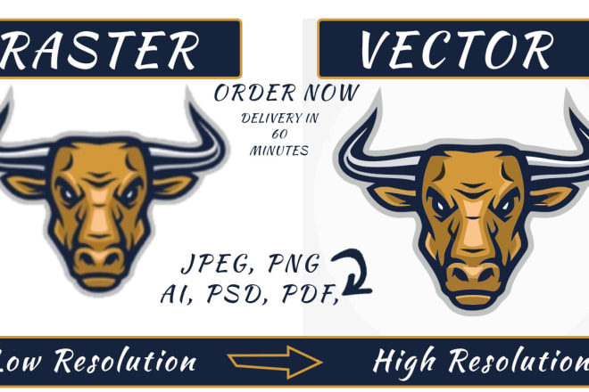 I will convert image to vector, vector tracing, low res logo to vector,