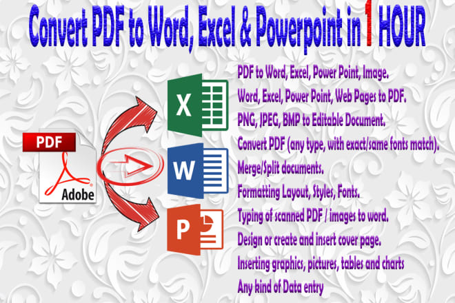 I will convert PDF to word or excel and powerpoint
