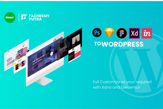 I will convert psd, sketch, figma, adobe xd, indesign to wordpress