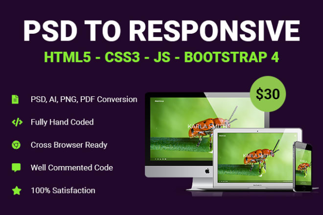 I will convert psd to html