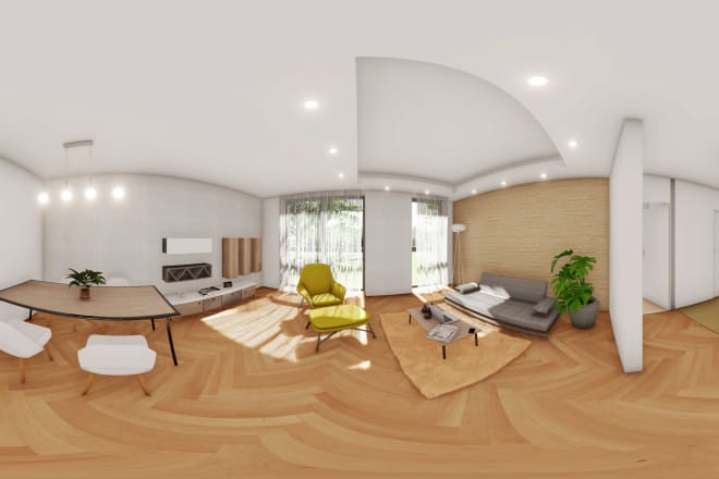 I will create 360 panoramas and VR tours renderings