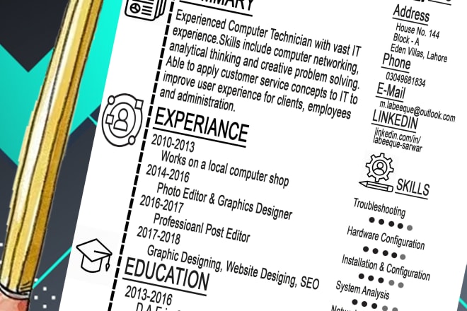 I will create a modern resume, CV and cover letters