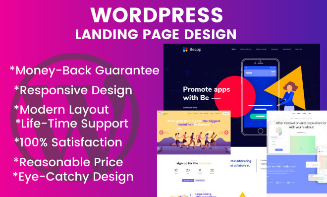 I will create a professional wordpress SEO friendly landing page