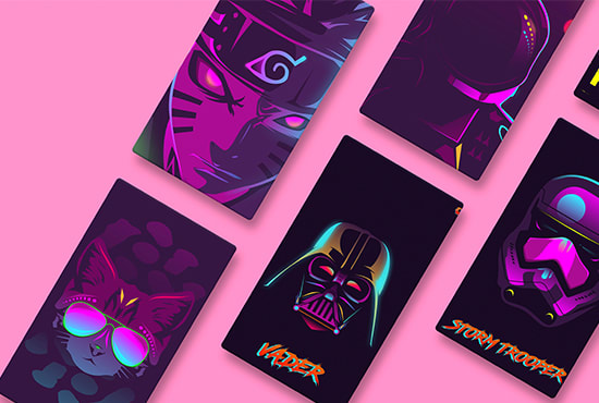 I will create a vector art in cyberpunk style