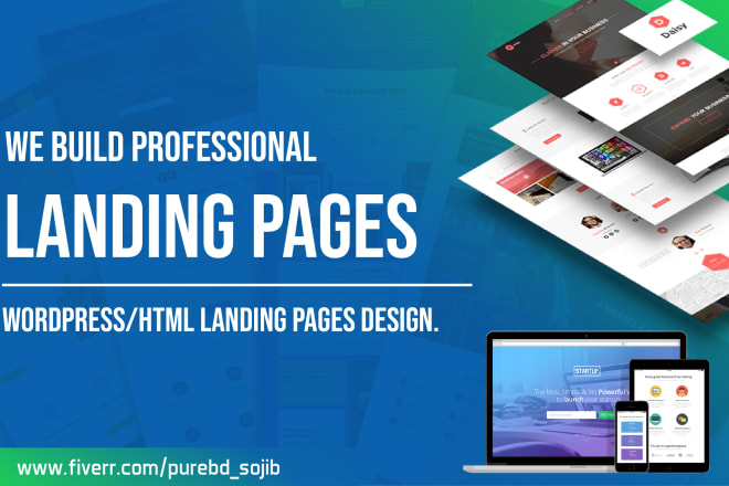 I will create a wordpress landing page and html landing page