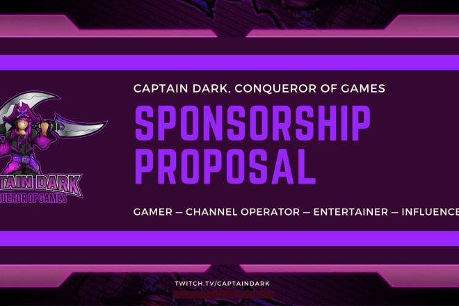 I will create and design a gaming sponsorship proposal