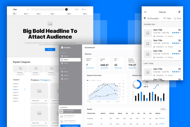 I will create awesome wireframes for saas dashboard, web app or website