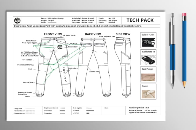 I will create color tech pack of garments design and fashion design