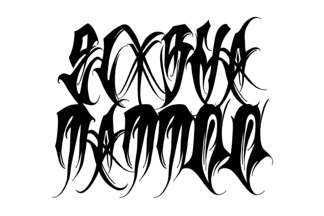 I will create custom gothic lettering for tattoos