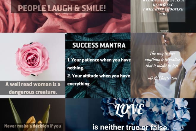 I will create customs inspirational image quotes with your logo