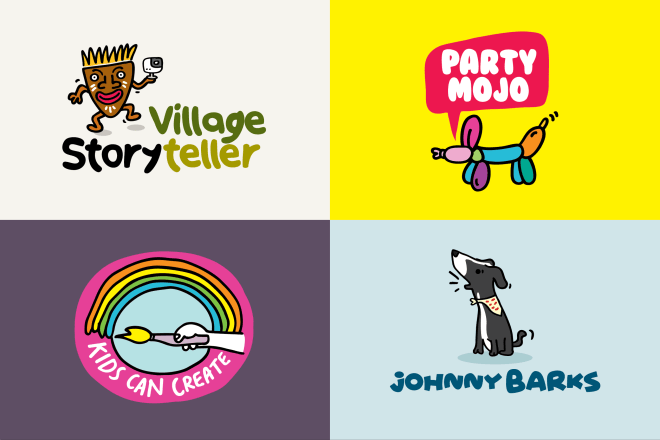 I will create fun cartoon style logo