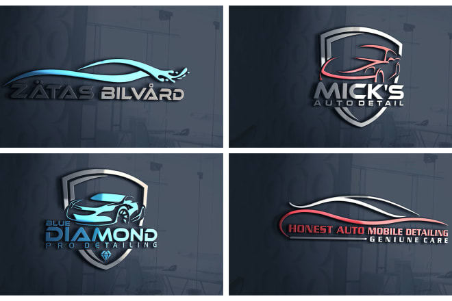 I will create luxury 2d,3d auto detailing and car wash logo