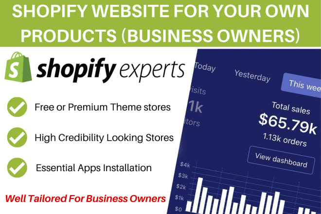 I will create or redesign shopify website for your own products