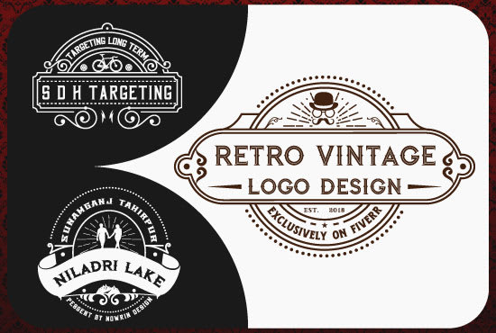 I will create stamp badge retro vintage logo design