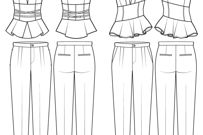 I will create technical drawing for your fashion design