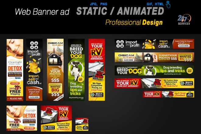 I will create web banner ad, statics or animated