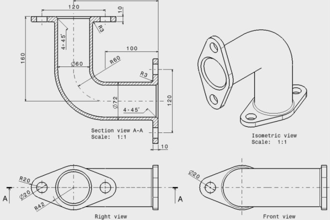 I will design 2d mechanical part drawings in autocad