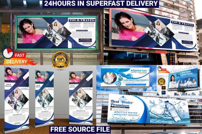 I will design a billboard or rollup banner, signboard for your business