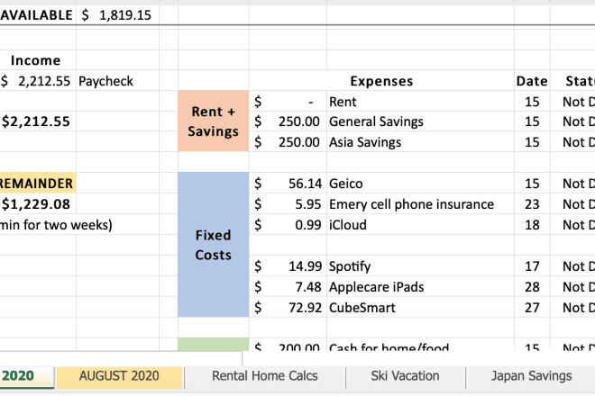 I will design a budget in google sheets