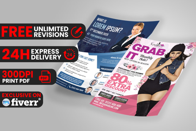 I will design a flyer, brochure, trifold, bifold, leaflet or poster