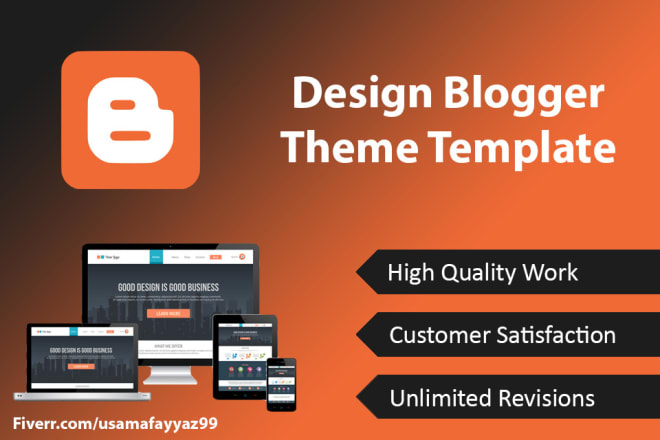 I will design a modern blogger theme template