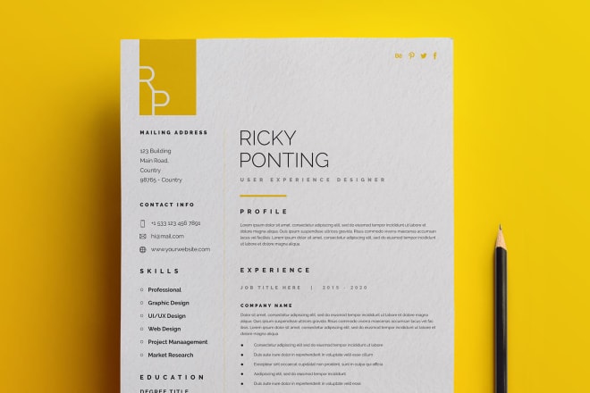 I will design a professional job winning resume design or cv design