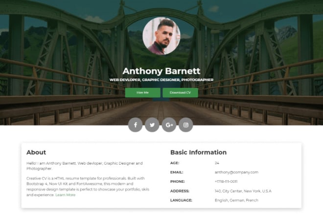 I will design an awesome online CV and portfolio website