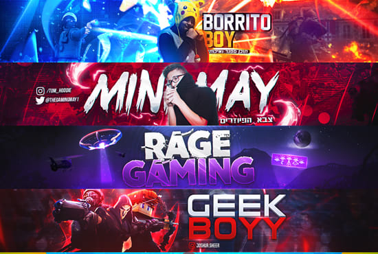 I will design an eye catching youtube banner and logo