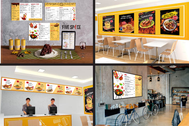 I will design effective restaurant menu boards,signage and posters
