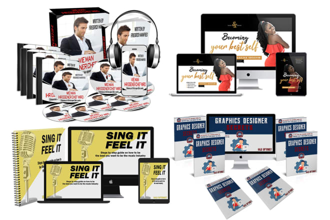 I will design online course ecover of 3d flat screen, book cover, box set, ebook bundle