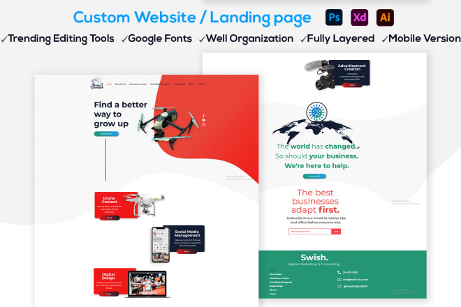 I will design photoshop web template or PSD website