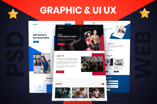 I will design photoshop web template or psd website mockup design