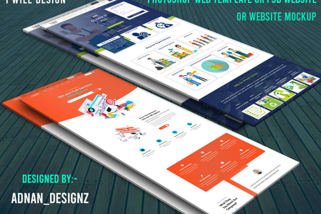 I will design photoshop web template or PSD website or website mockup