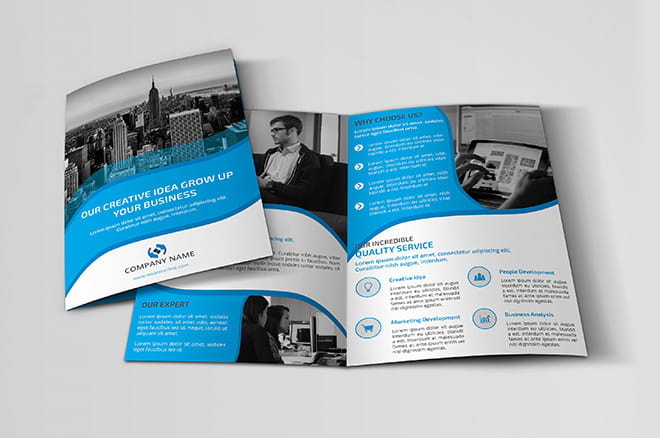 I will design promotional bi fold brochure