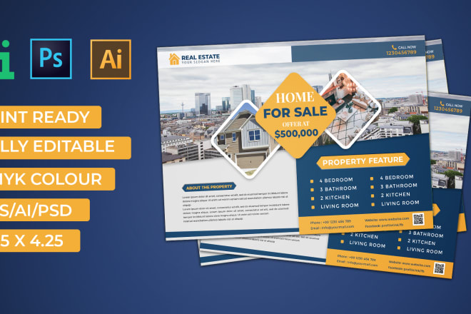 I will design real estate, eddm postcard for your business