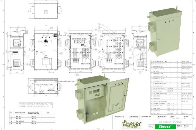 I will design sheet metal 2d and 3d with low price in 24 hours