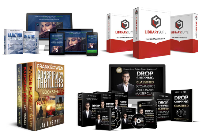 I will design software box, book cover, box set, ebook, dvd, cd, online course bundle