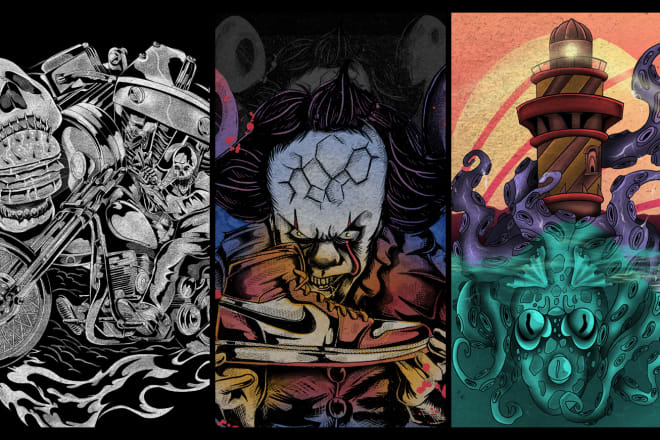 I will design t shirt artwork illustration for your brand or band