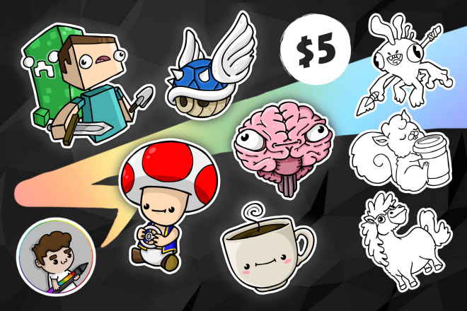 I will design vibrant sticker artwork, in my own style